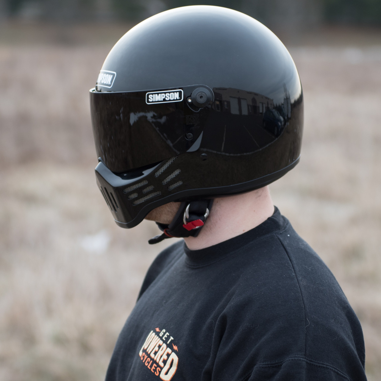 Simpson M30 Motorcycle Helmet - Gloss Black - Get Lowered Cycles