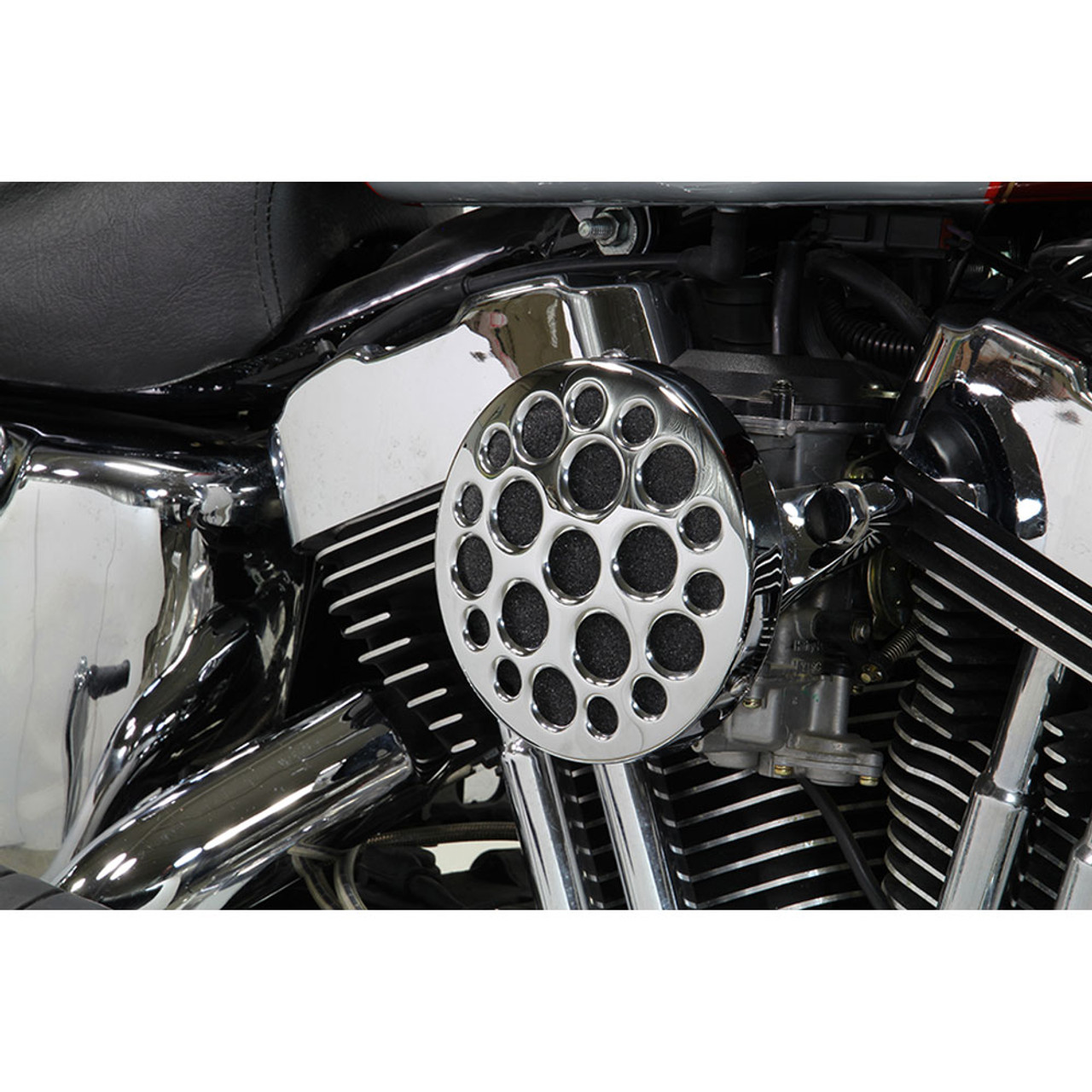 V-Twin Chrome Drilled Air Cleaner for 1991-2016 Harley Sportster - Get  Lowered Cycles