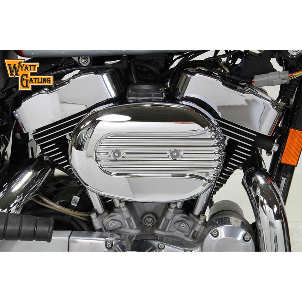 V-Twin Chrome Oval Late Style Air Cleaner for 1991-2016 Harley