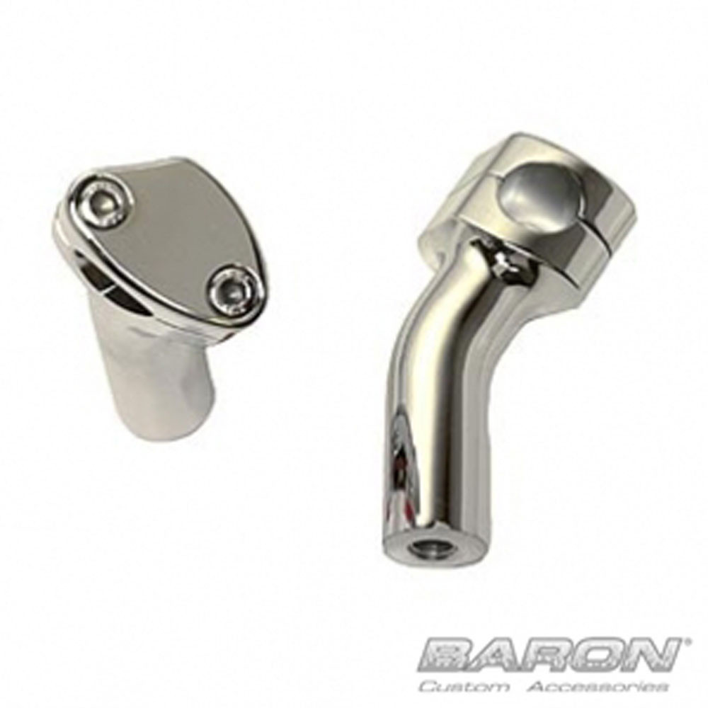 Baron Kickback Risers - Chrome - Get Lowered Cycles
