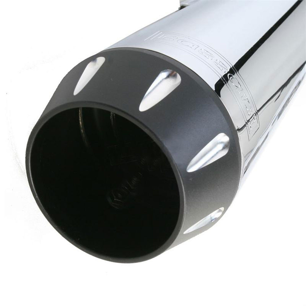 Bassani Short Road Rage Exhaust for Harley FXR - Chrome - 1FXR2