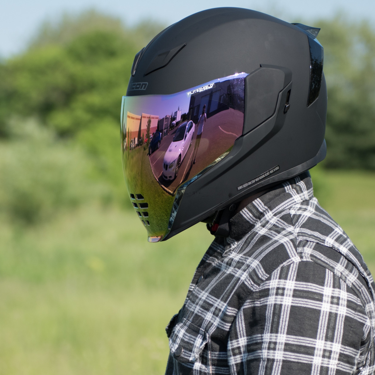 purple motorcycle helmet visor