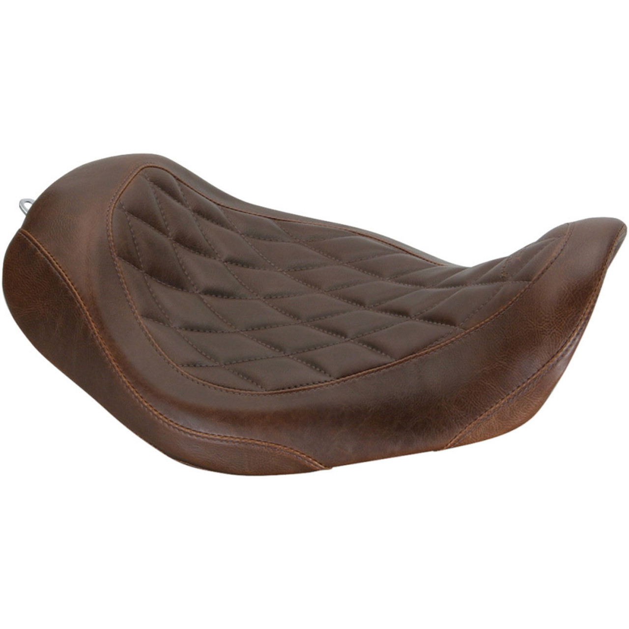 Mustang Wide Tripper Brown Diamond Stitch Solo Seat for 2006-2017