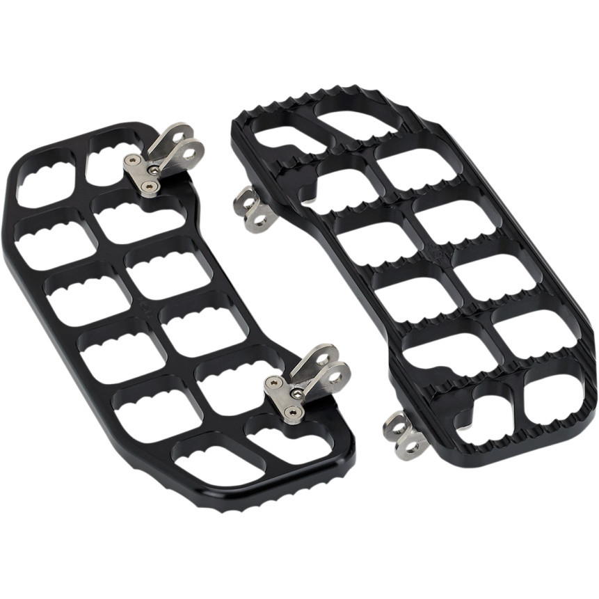Joker Machine Serrated Floorboards for Harley - Black - 08-640-1B