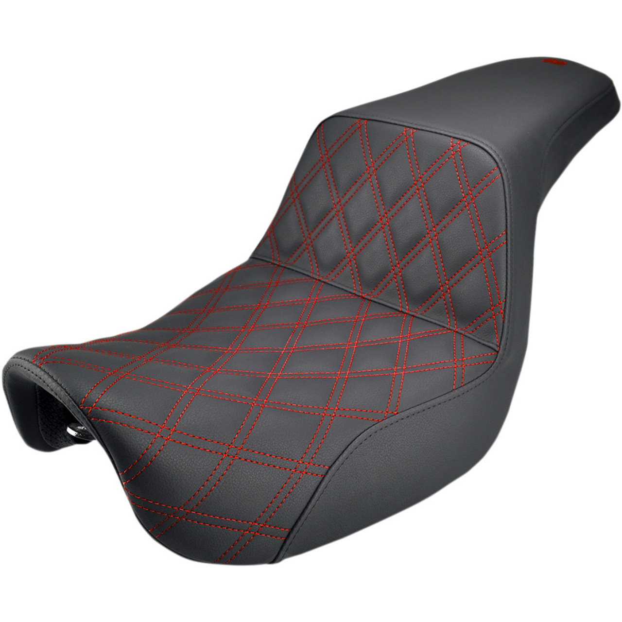 Saddlemen Step Up Front Ls Seat For 2006 2017 Harley Dyna Black W Red Stitch 806 04 172rd Get Lowered Cycles