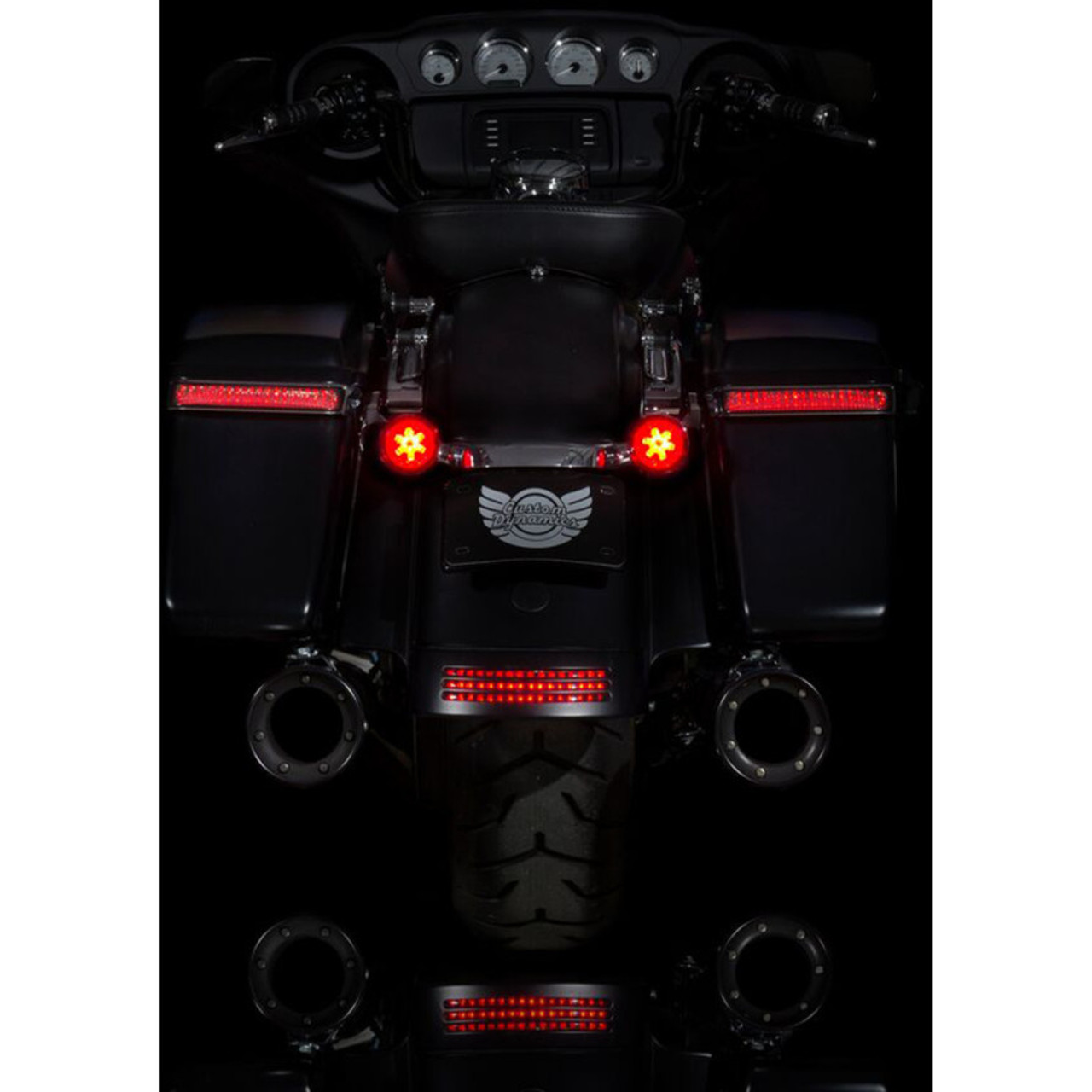 Custom Dynamics Probeam Red Ring 1157 LED Turn Signal Inserts with Red Lens  for Harley