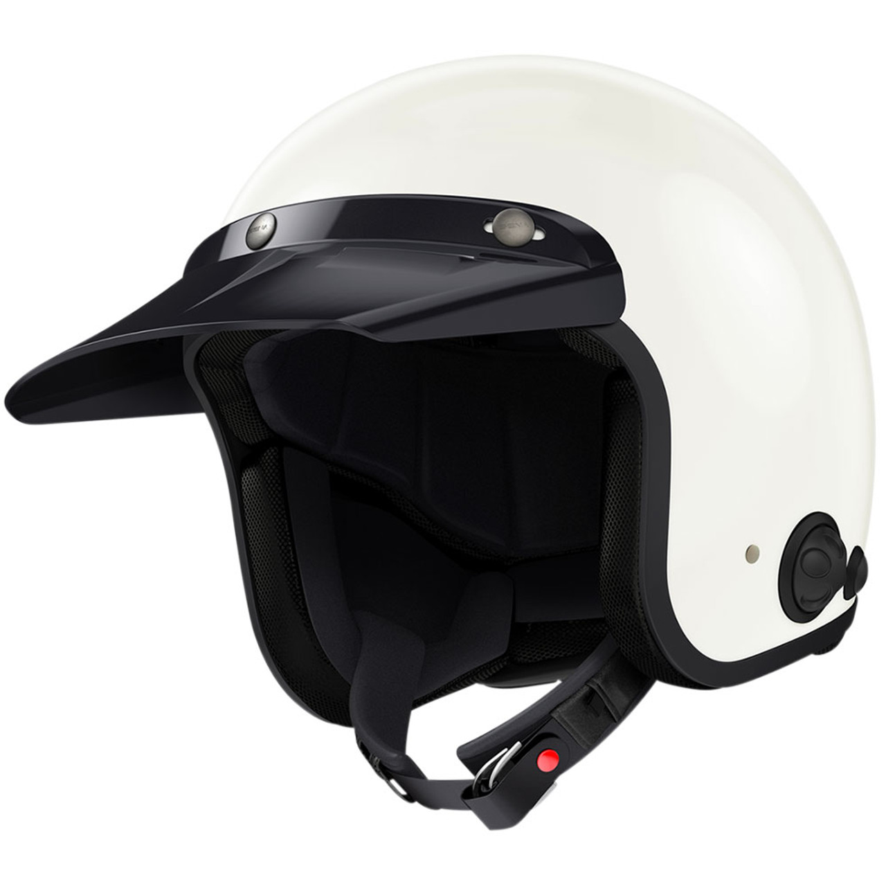 Sena Savage Gloss White Open Face Bluetooth Comm Helmet - Get