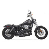 Bassani Radial Sweepers Exhaust for Harley - Black with Black Slotted Shields