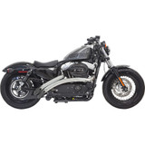 Bassani Radial Sweepers Exhaust for 2014-2022 Harley Sportster - Chrome with Chrome Shields