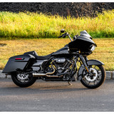 Two Brothers Racing 2-into-1 Slash Cut Shorty Exhaust for 2017-2023 Harley Touring - Stainless