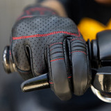 Biltwell Borrego CE Leather Gloves - Black/Red