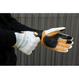 Biltwell Belden Leather Gloves - Cement/Yellow