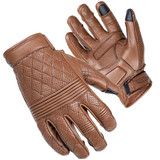 Cortech Scrapper Diamond Quilted Short Cuff Leather Gloves - Brown