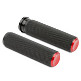 Arlen Ness Knurled Fusion Grips for Harley Electronic Throttle - Red