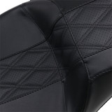 LePera Outcast GT 2-Up Seat for 2008-2023 Harley Touring - Perforated Black Double Diamond