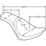 Drag Specialties Predator 2-Up Seat for 2000-2017 Harley Softail Standard Tire - Smooth