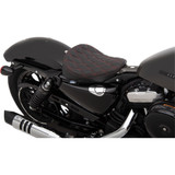 Drag Specialties Bobber-Style Solo Seat for 2010-2020 Harley Sportster - Red Double Diamond Stitch