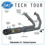 S&S Sidewinder 2-1 50-State Exhaust System for 2017-2020 Harley Touring - Chrome