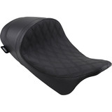 Drag Specialties EZ-On Low Profile Forward Positioning Solo Seat for 2008-2023 Harley Touring - Black Double Diamond