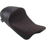 Drag Specialties EZ-On Low Profile Forward Positioning Solo Seat for 2008-2023 Harley Touring - Red Double Diamond