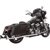 Bassani Chrome 2-1/4" Fishtail 33" Slip-On Mufflers for 1995-2016 Harley Touring - With Baffle