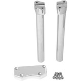 Drag Specialties 12" Straight Handlebar Risers/Top Clamp Kit - Chrome