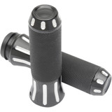 Drag Specialties Cobra Grips for Harley Electronic Throttle - Black/Cut Accents