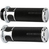 Arlen Ness Slot Track Fusion Grips for Harley Dual Cable - Chrome