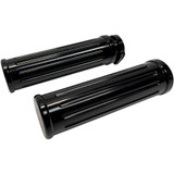 Pro One Grooved Billet Grips for Harley Dual Cable - Black