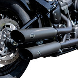 S&S Slash-Cut Slip-On Mufflers for 2018-2022 Harley Softail Models - Black