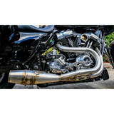 Sawicki 2-1 Stainless Shorty Cannon Big Inch for 2017-2023 Harley Touring w/ Mid Controls