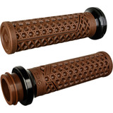 ODI x VANS Waffle Lock-On Grips for Harley Dual Cable - Brown/Black