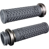 ODI x VANS Waffle Lock-On Grips for Harley Dual Cable - Graphite/Gunmetal 