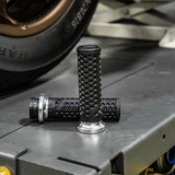 ODI x VANS Waffle Lock-On Grips for Harley Dual Cable - Black/Silver