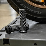 ODI x VANS Waffle Lock-On Grips for Harley Dual Cable - Black