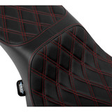 Drag Specialties Extended Reach Predator III 2-Up Seat for 2024 Harley Touring* - Red Double Diamond