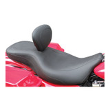 Mustang Wide Tripper Seat with Backrest for 2008-2023 Harley Touring