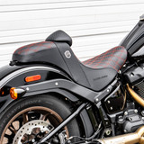 San Diego Customs Pro Series Performance Gripper Seat with Backrest for 2018-2024 Harley Softail FXLR/FLSB - Red Stitch