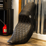 San Diego Customs Pro Series Performance Gripper Seat for 2008-2023 Harley Touring - Brown Stitch