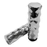 LA Choppers Chrome Billet Hex Grips for Harley Electronic Throttle