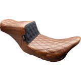 LePera Tailwhip Seat for 2008-2023 Harley Touring - Double Diamond - Brown / Black
