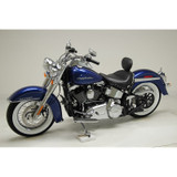 Mustang Wide Studded Solo Seat with Driver Backrest for 2005-2017 Haley Softail Deluxe