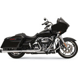 Bassani 4" DNT Megaphone Mufflers for 2017-2020 Harley Touring - Chrome with Black End Caps