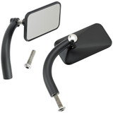 Biltwell Utility Mirrors Rectangle Perch Mount - Black Pair