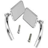 Biltwell Utility Mirrors Rectangle Perch Mount - Chrome Pair