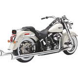 Cobra Chrome Dual Exhaust System with Fishtail Tips for 1997-2006 Harley Softail