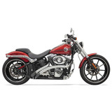 Bassani Radial Sweepers Exhaust for Harley - Chrome with Chrome Shields