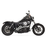 Bassani Radial Sweepers Exhaust for Harley - Black with Chrome Slotted Shields