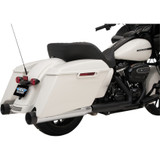 Drag Specialties 4" Slip-On Mufflers with Billet Caps for 2017-2022 Harley Touring - Chrome with Black Caps
