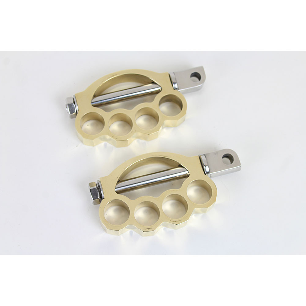 VTwin Knuckle Foot Pegs for Harley Brass 270773 Get Lowered Cycles